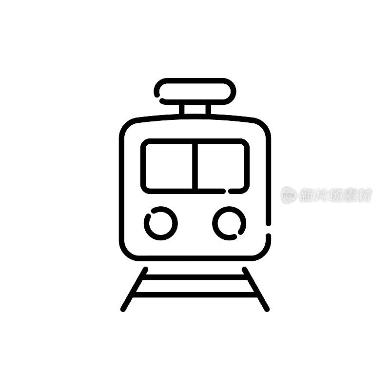 地铁矢量轮廓图标风格插图。Eps 10个文件